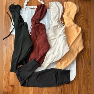 Lot of 5 Size XS Cropped Sweatshirts & Joggers